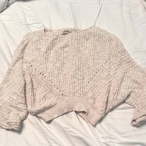 Anthropologie Off-Shoulder Cream Sweater